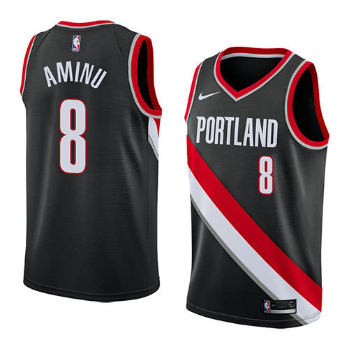 Camiseta baloncesto Al Farouq Aminu 8 Icon 2018 Negro Portland Trail Blazers Hombre