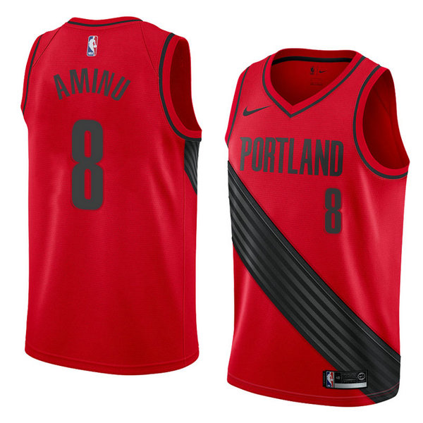 Camiseta baloncesto Al Farouq Aminu 8 Statement 2018 Rojo Portland Trail Blazers Hombre