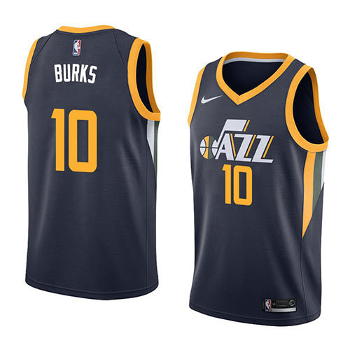 Camiseta baloncesto Alec Burks 10 Icon 2018 Azul Utah Jazz Hombre