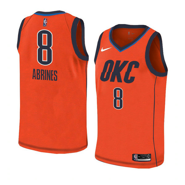 Camiseta baloncesto Alex Abrines 8 Earned 2018-19 Naranja Oklahoma City Thunder Hombre