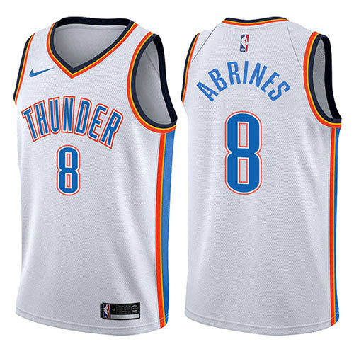 Camiseta baloncesto Alex Abrines 8 Swingman Association 2017-18 Blanco Oklahoma City Thunder Hombre