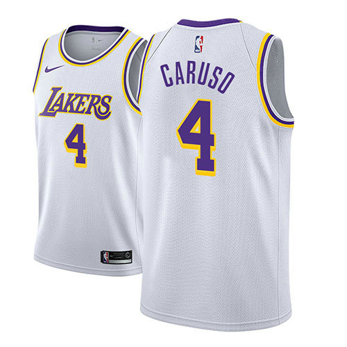 Camiseta baloncesto Alex Caruso 4 Association 2018-19 Blanco Los Angeles Lakers Hombre