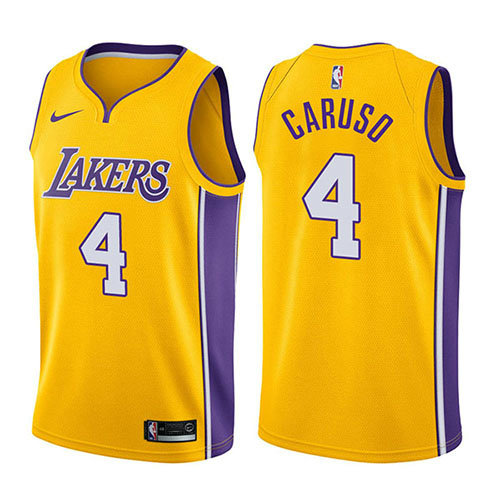 Camiseta baloncesto Alex Caruso 4 Icon 2017-18 Oro Los Angeles Lakers Hombre