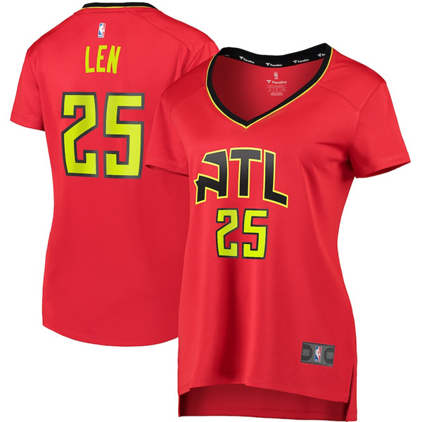 Camiseta baloncesto Alex Len 25 statement edition Rojo Atlanta Hawks Mujer