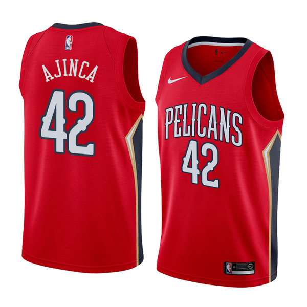 Camiseta baloncesto Alexis Ajinca 42 Statement 2018 Rojo New Orleans Pelicans Hombre