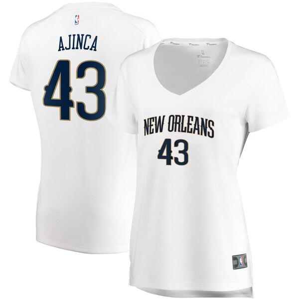 Camiseta baloncesto Alexis Ajinca 43 association edition Blanco New Orleans Pelicans Mujer