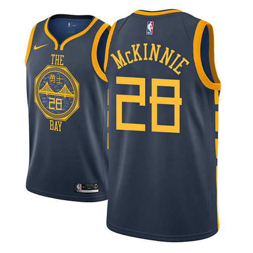 Camiseta baloncesto Alfonzo Mckinnie 28 Ciudad 2018-19 Azul Golden State Warriors Hombre