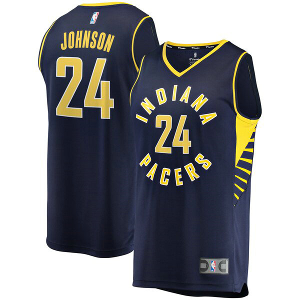 Camiseta baloncesto Alize Johnson 24 Icon Edition Armada Indiana Pacers Hombre
