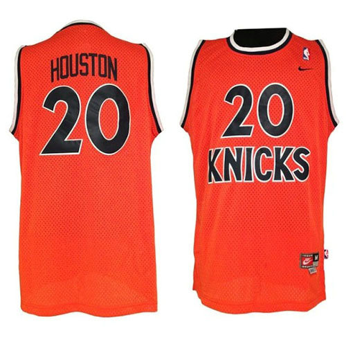 Camiseta baloncesto Allan Houston 20 Retro Naranja New York Knicks Hombre