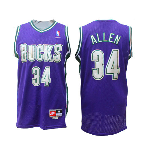 Camiseta baloncesto Allen 34 Retro P鐓pura Milwaukee Bucks Hombre