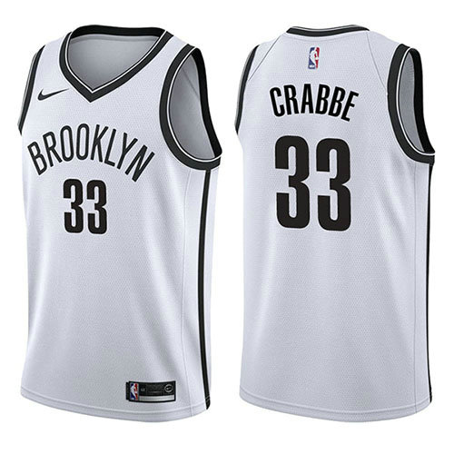 Camiseta baloncesto Allen Crabbe 33 Association 2017-18 Blanco Brooklyn Nets Hombre