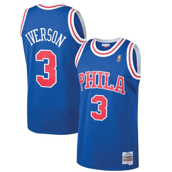 Camiseta baloncesto Allen Iverson 3 1996-1997 Classics Swingman Azul Philadelphia 76ers Hombre