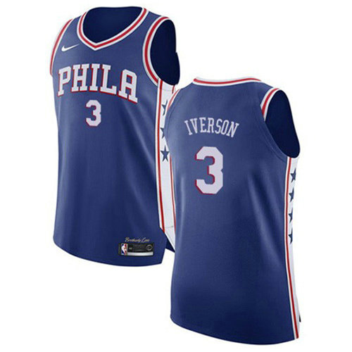 Camiseta baloncesto Allen Iverson 3 Icon 2017-18 Azul Philadelphia 76ers Hombre