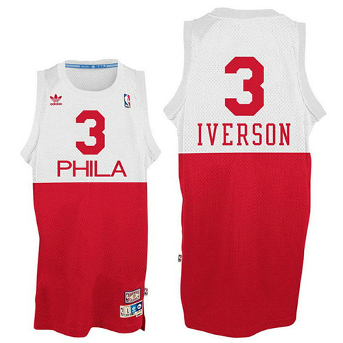 Camiseta baloncesto Allen Iverson 3 Retro Blanco Philadelphia 76ers Hombre