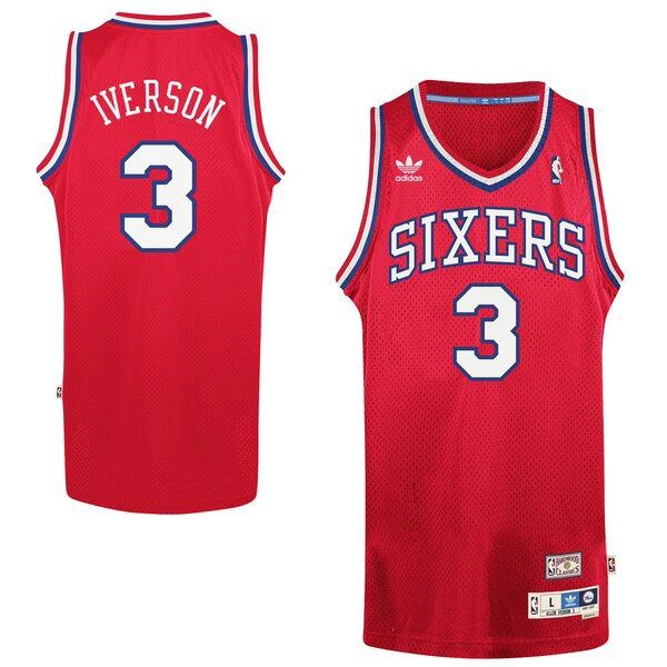 Camiseta baloncesto Allen Iverson 3 adidas Classics Swingman Rojo Philadelphia 76ers Hombre