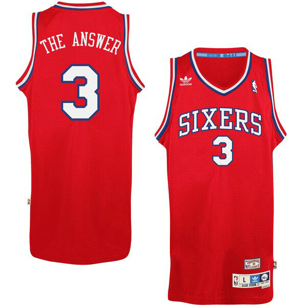 Camiseta baloncesto Allen Iverson 3 adidas Rojo Philadelphia 76ers Hombre