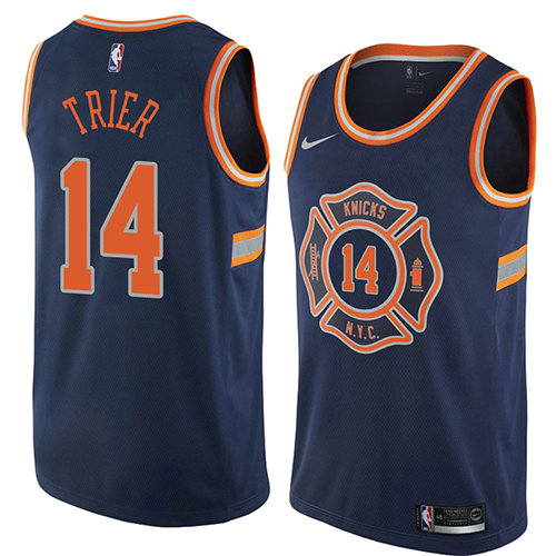 Camiseta baloncesto Allonzo Trier 14 Ciudad 2018 Azul New York Knicks Hombre