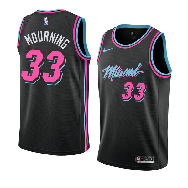 Camiseta baloncesto Alonzo Mourning 33 Ciudad 2018-19 Negro Miami Heat Hombre