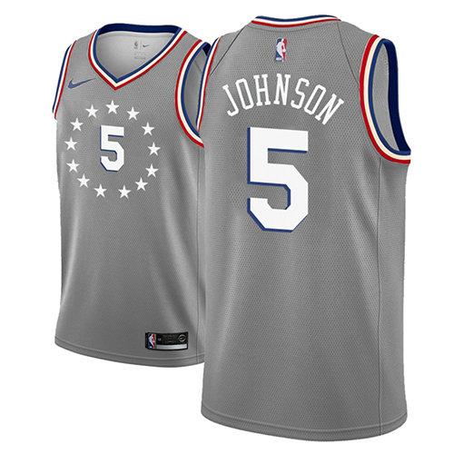 Camiseta baloncesto Amir Johnson 5 Ciudad 2018-19 Gris Philadelphia 76ers Hombre