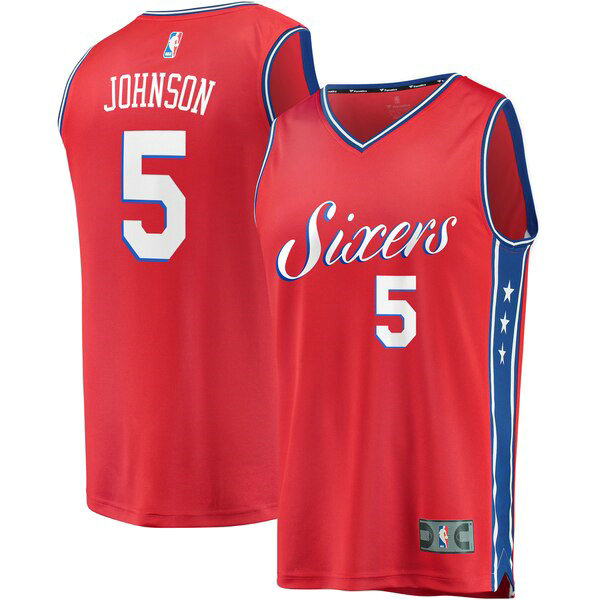 Camiseta baloncesto Amir Johnson 5 Statement Edition Rojo Philadelphia 76ers Hombre