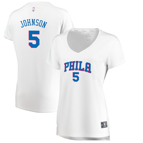 Camiseta baloncesto Amir Johnson 5 association edition Blanco Philadelphia 76ers Mujer