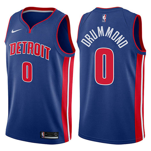 Camiseta baloncesto Andre Drummond 0 Icon 2017-18 Azul Detroit Pistons Hombre