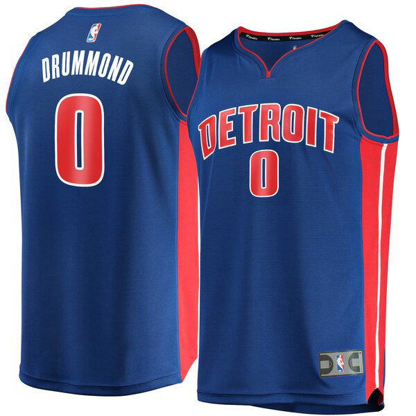 Camiseta baloncesto Andre Drummond 0 Icon Edition Azul Detroit Pistons Hombre