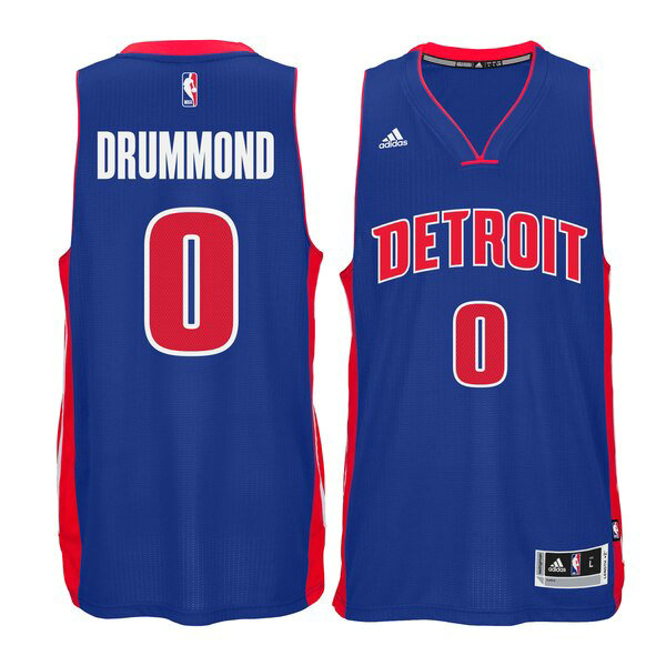 Camiseta baloncesto Andre Drummond 0 adidas Azul Detroit Pistons Hombre