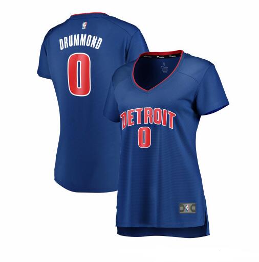 Camiseta baloncesto Andre Drummond 0 icónico Azul Detroit Pistons Mujer