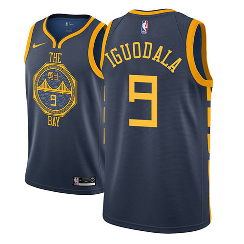 Camiseta baloncesto Andre Iguodala 9 Ciudad 2018-19 Azul Golden State Warriors Hombre