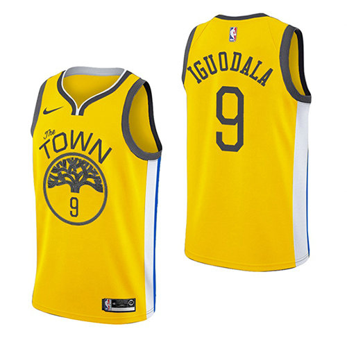 Camiseta baloncesto Andre Iguodala 9 Earned 2018-19 Amarillo Golden State Warriors Hombre