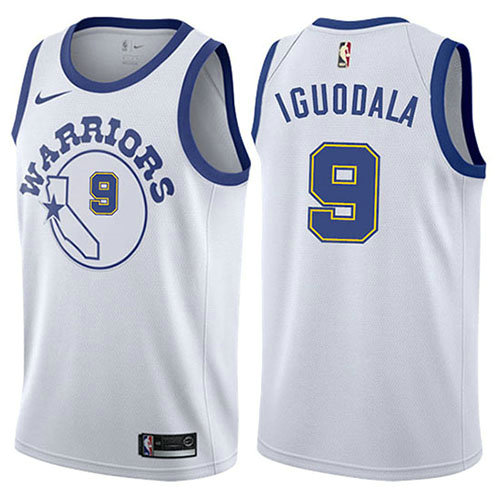 Camiseta baloncesto Andre Iguodala 9 Hardwood 2017-18 Blanco Golden State Warriors Hombre