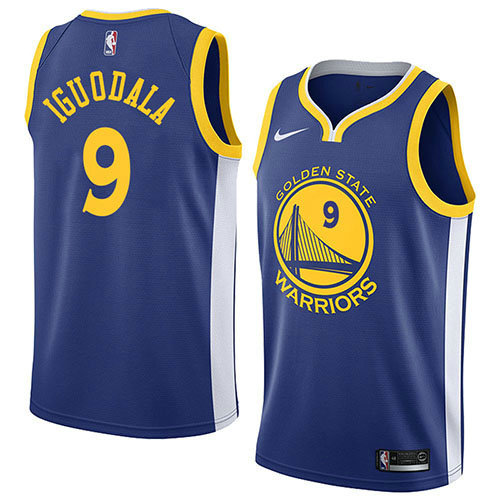 Camiseta baloncesto Andre Iguodala 9 Icon 2018 Azul Golden State Warriors Hombre