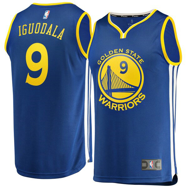 Camiseta baloncesto Andre Iguodala 9 Icon Edition Azul Golden State Warriors Hombre