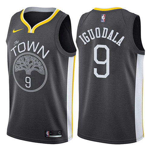 Camiseta baloncesto Andre Iguodala 9 Statement 2017-18 Negro Golden State Warriors Hombre