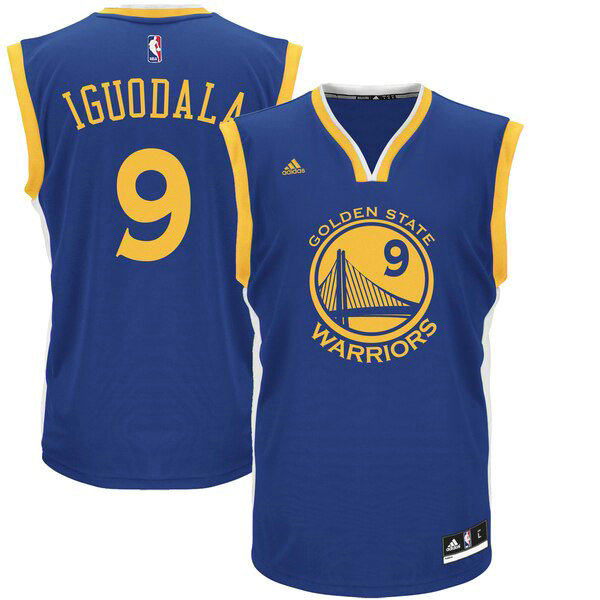 Camiseta baloncesto Andre Iguodala 9 adidas Replica Azul Golden State Warriors Hombre