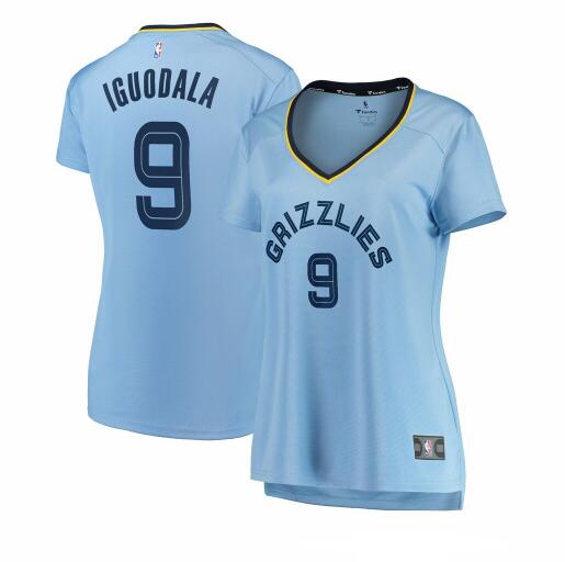 Camiseta baloncesto Andre Iguodala 9 statement edition Azul Memphis Grizzlies Mujer