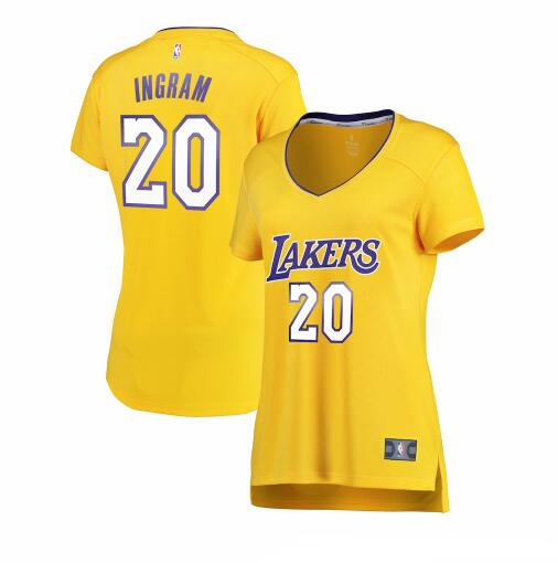 Camiseta baloncesto Andre Ingram 20 icon edition Amarillo Los Angeles Lakers Mujer