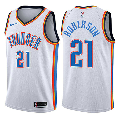 Camiseta baloncesto Andre Roberson 21 Swingman Association 2017-18 Blanco Oklahoma City Thunder Hombre