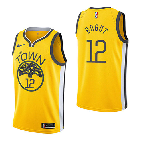 Camiseta baloncesto Andrew Bogut 12 Earned 2018-19 Amarillo Golden State Warriors Hombre