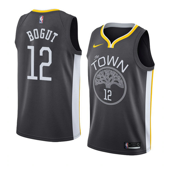 Camiseta baloncesto Andrew Bogut 12 Statement 2018 Negro Golden State Warriors Hombre