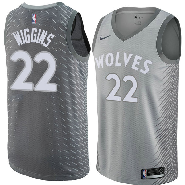 Camiseta baloncesto Andrew Wiggins 22 Ciudad 2018 Gris Minnesota Timberwolves Hombre