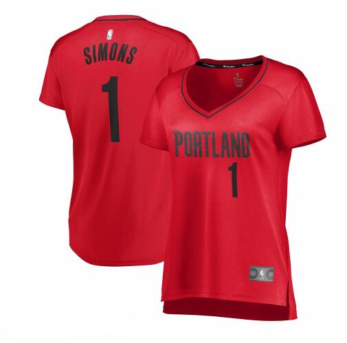 Camiseta baloncesto Anfernee Simons 1 statement edition Rojo Portland Trail Blazers Mujer