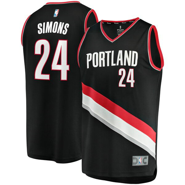 Camiseta baloncesto Anfernee Simons 24 Icon Edition Negro Portland Trail Blazers Hombre