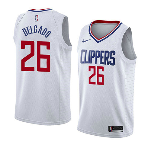 Camiseta baloncesto Angel Delgado 26 Association 2018 Blanco Los Angeles Clippers Hombre