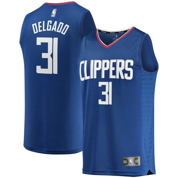 Camiseta baloncesto Angel Delgado 31 Icon Edition Azul Los Angeles Clippers Hombre