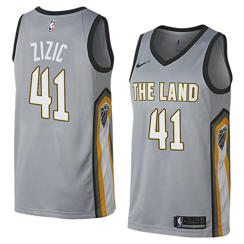 Camiseta baloncesto Ante Zizic 41 Ciudad 2018 Gris Cleveland Cavaliers Hombre