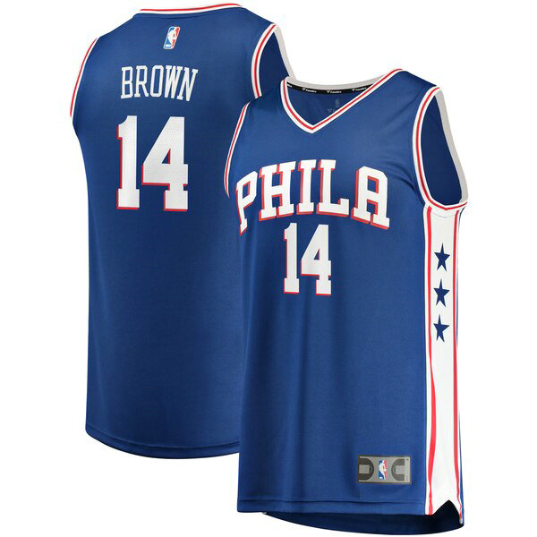 Camiseta baloncesto Anthony Brown 14 Icon Edition Azul Philadelphia 76ers Hombre