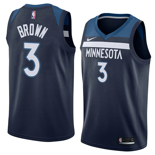 Camiseta baloncesto Anthony Brown 3 Icon 2018 Azul Minnesota Timberwolves Hombre