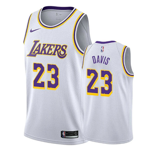 Camiseta baloncesto Anthony Davis 23 Association 2019-20 Blanco Los Angeles Lakers Hombre